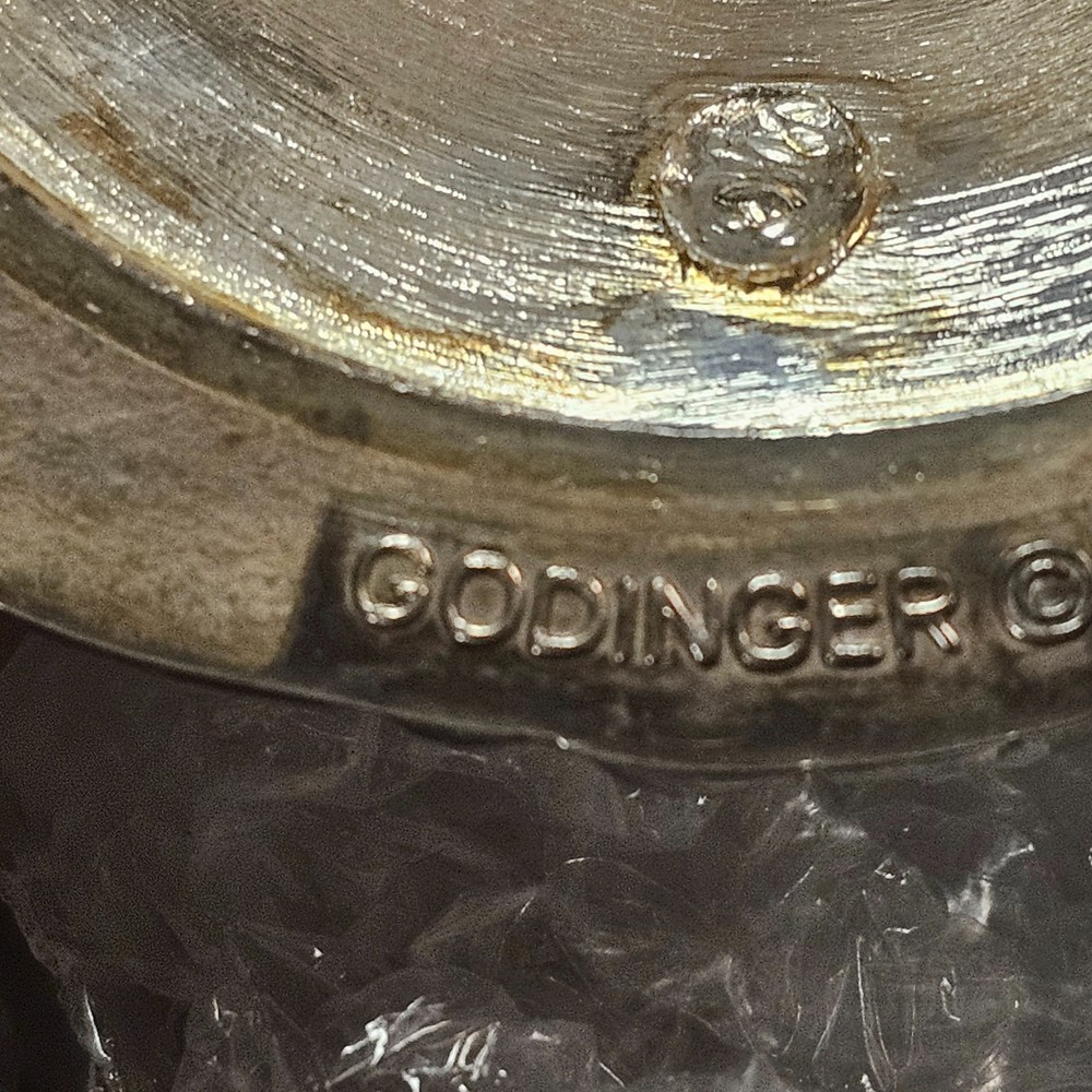 Vintage Godinger Silverplate Candlesticks Pair Baroque Rococo Scroll 8.25"