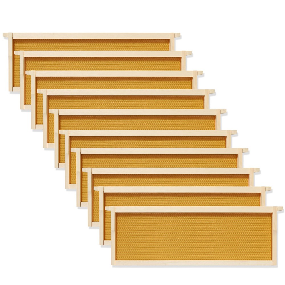 10-Pack Unassembled Medium Super Frames Waxed - Yellow
