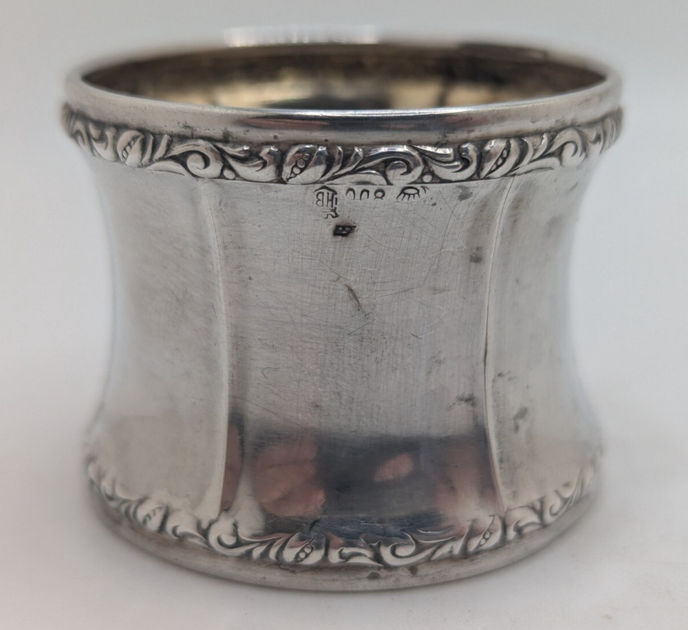 Antique Paneled German 800 Silver Napkin Ring