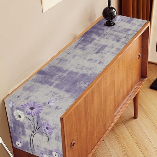 Daisy Floral Table Runner, Rustic Retro Wild 13x72" Table Runner Daisy-11