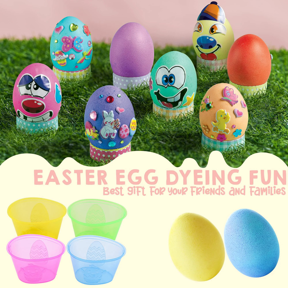 41Pcs Easter Egg Dye Kit,Diy Easter Egg Decorating Craft Kit with Egg Tray,Egg S