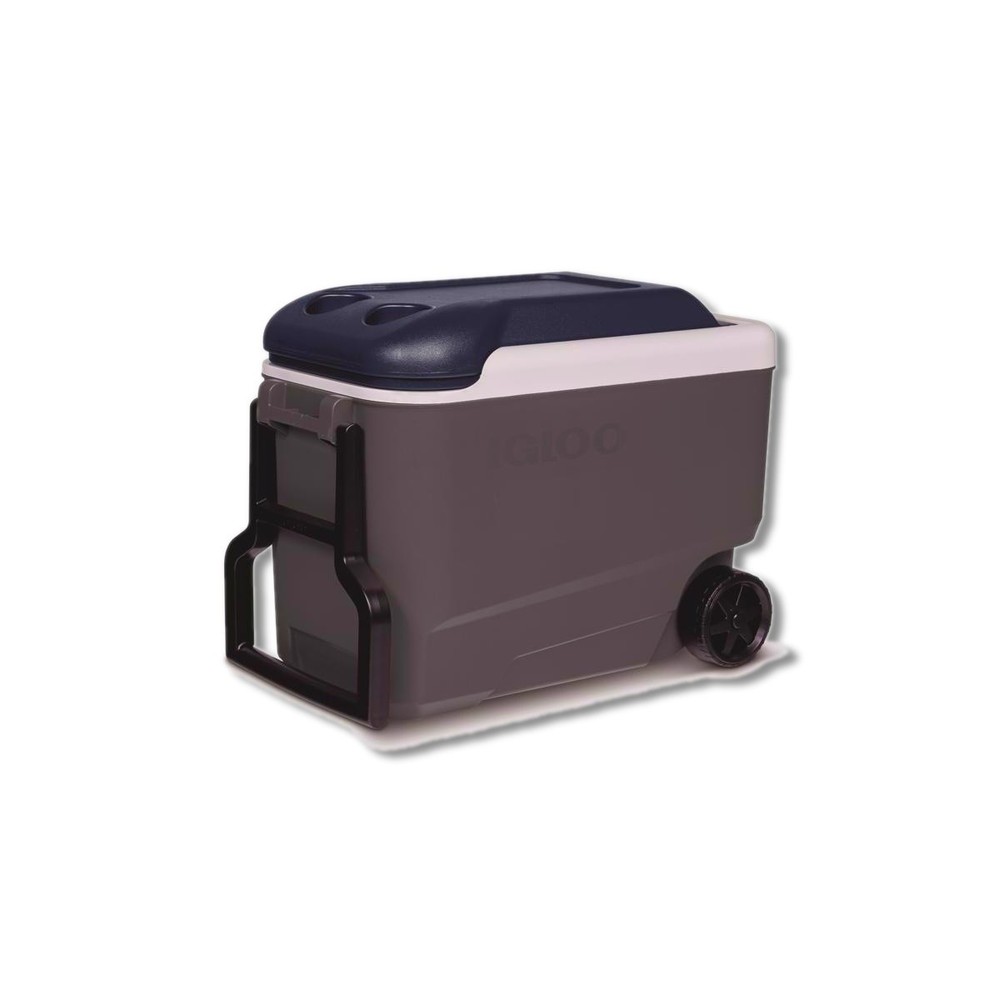 Igloo MaxCold Gray 40 qt Roller Cooler 45 Can Capacity 34226