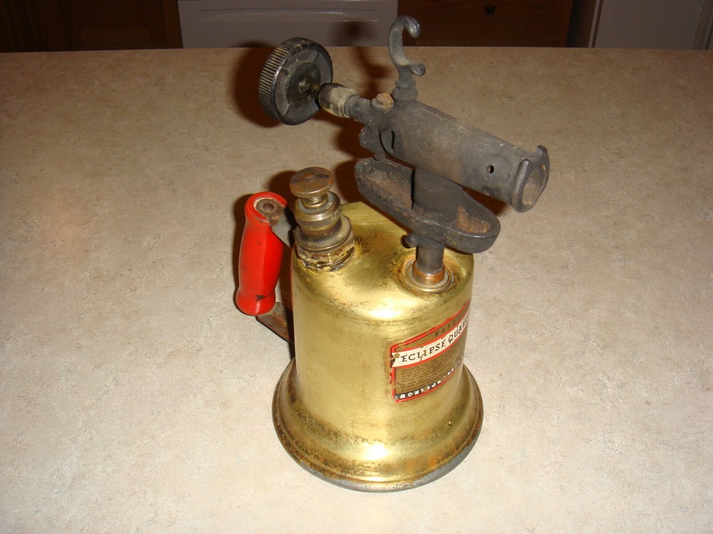 VINTAGE MONTGOMERY WARDS ECLIPSE QUALITY BRASS BLOW TORCH GREAT LABEL