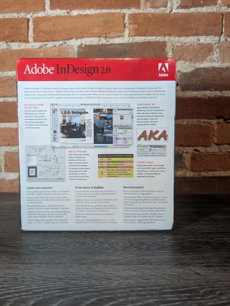 Adobe InDesign 2.0 Complete Software New In Box ~ Macintosh ~ Sealed