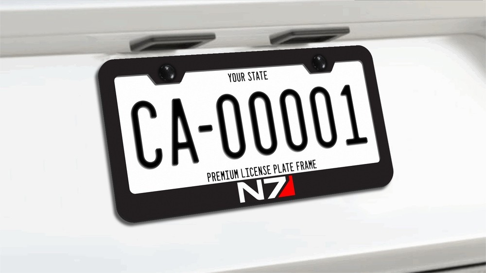 N7 Mass Effect Black Stainless Steel License Plate Frame