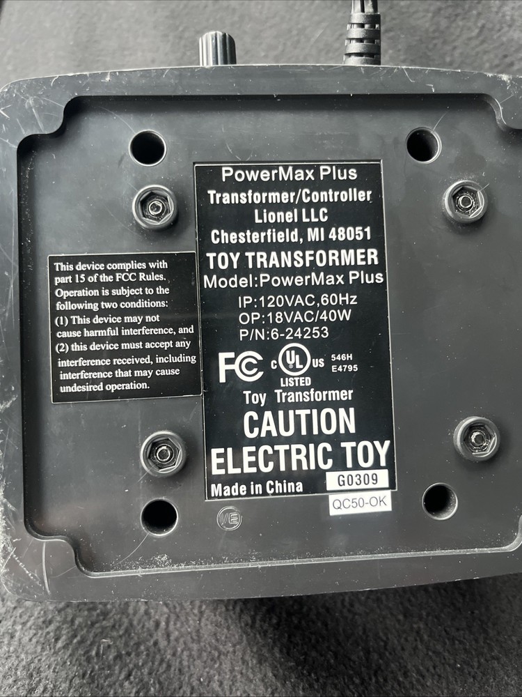 Lionel Powermax Toy Transformer Train Controller P/N: 6-24253 Working Condition