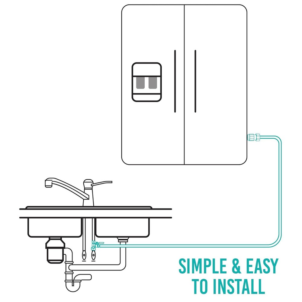 Ice Maker Fridge Installation Install Kit - 1/4" Valve & Supply Line
