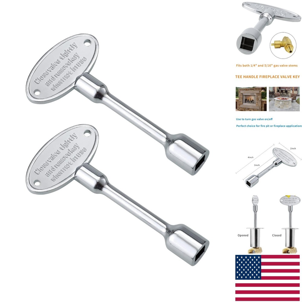 Durable 2-Pack Gas Valve Keys - Universal Fit for Fire Pits & Fireplaces