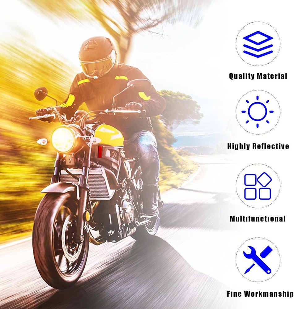 2 PCS M6 x 1.0 Motorcycle Reflectors, Plastic Screw Rectangular Red 56×25mm