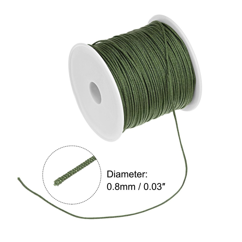 Nylon Satin Cord Rope with Plastic Spool 147ft, Light Green