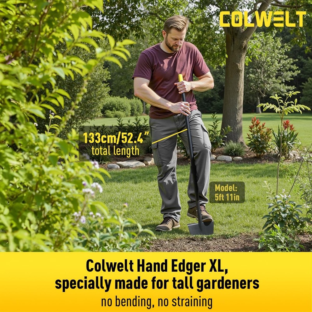 Edger Lawn Tool Extra-Tall 52.4'', Garden Edger Chopper with V-Shape Tempered...