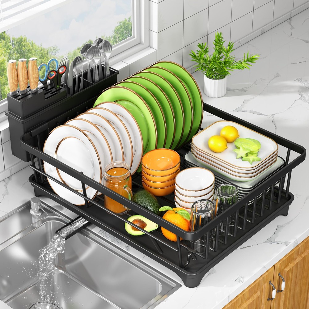 Space-Saving Dish Drying Rack - Compact Rust-Resistant Kitchen Organizer