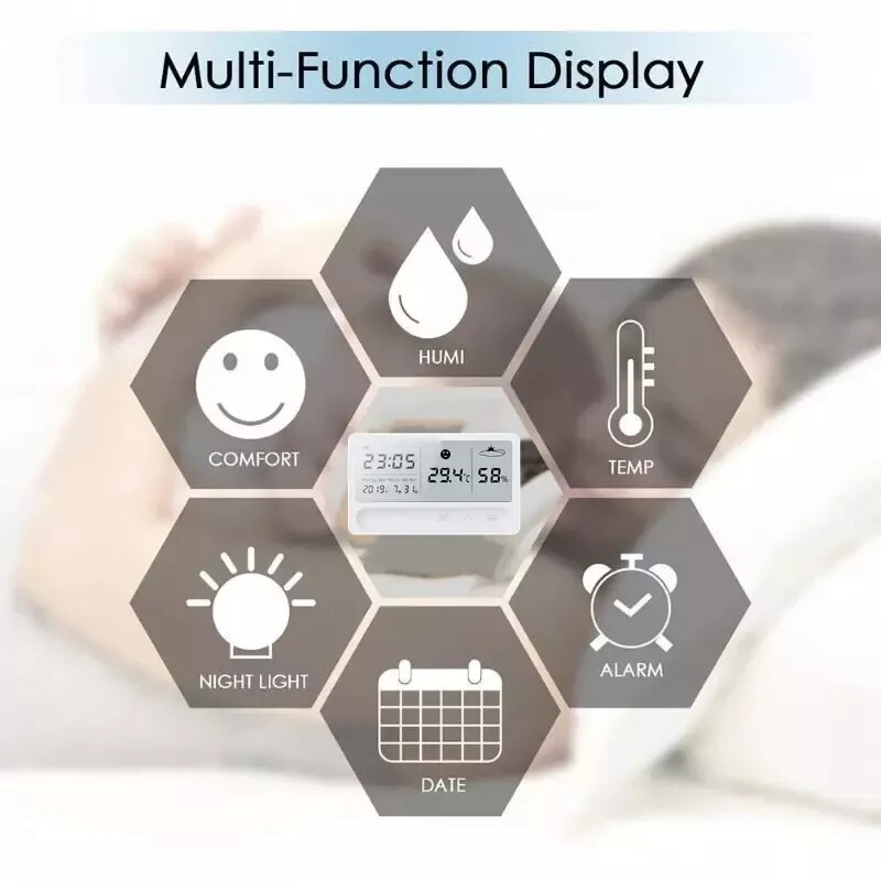 Multi-Function Digital Indoor Hygrometer Thermometer with Date/Time/Alarm/Clock