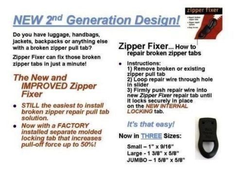 Zipper Fixer Repair Pull Tap Replacement Pants Luggage Boots Skirts