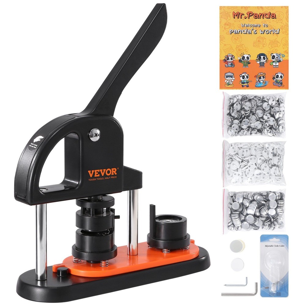 25mm Button Device with 500 Items, Panda Pattern Book and Smooth Operation