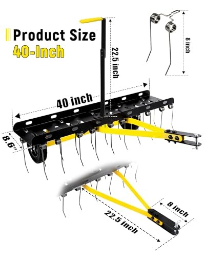 40 Inch Tow Behind Dethatcher, Pull Behind Lawn Dethatcher with 20 40-inch