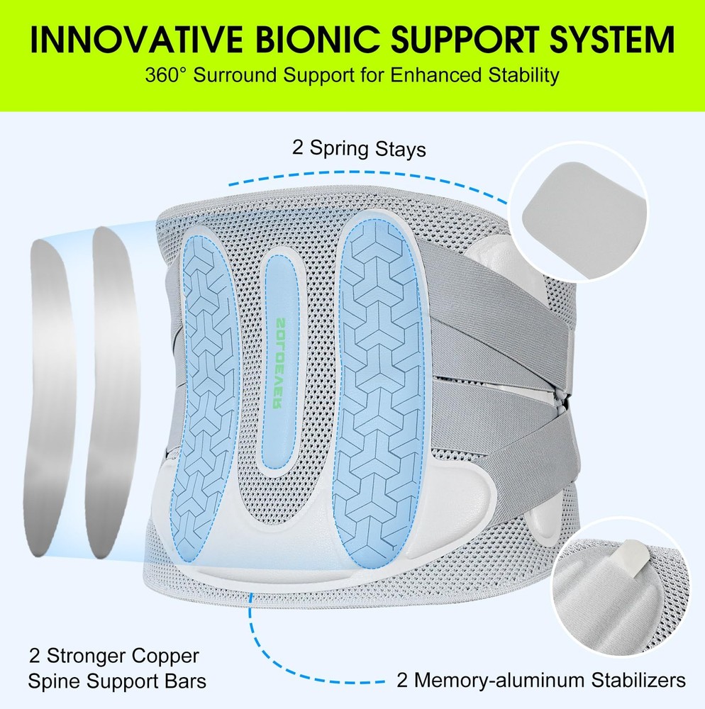 Back Brace for Lower Back Pain Relief with Bionic Support System[Stronger Sup...