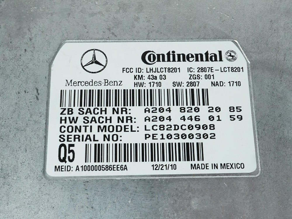 2011 Mercedes Benz E Class W212 Communication Voice Control Module Oem