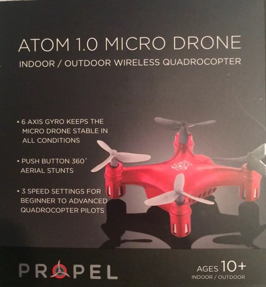 New Atom 1.0 Remote Control Micro Drone Indoor / Outdoor Wireless Quadrocotper