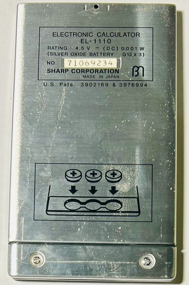 Vtg 1978 Sharp ELSI Mate EL-1110 Electronic Pocket Calculator Great Condition