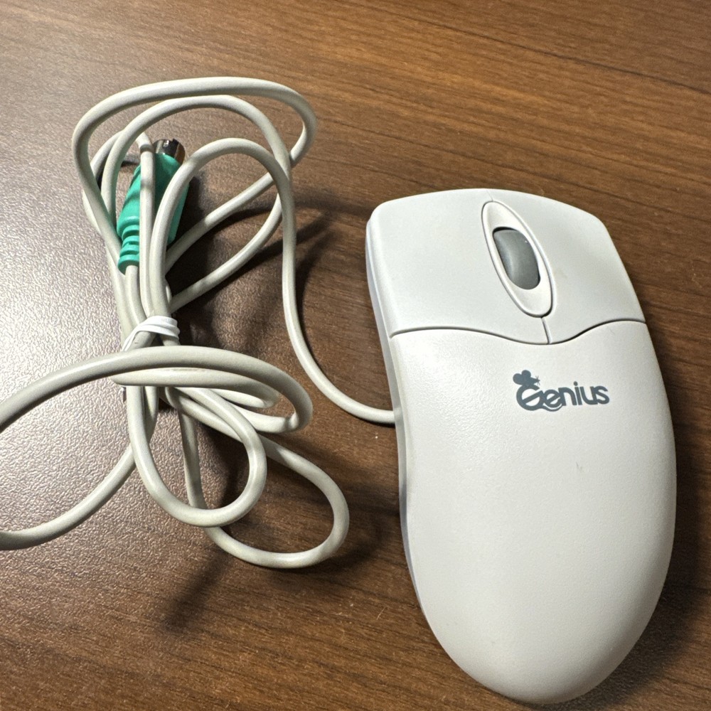 Vintage Genius Netscroll  3-Button PS/2 Mouse  PS2