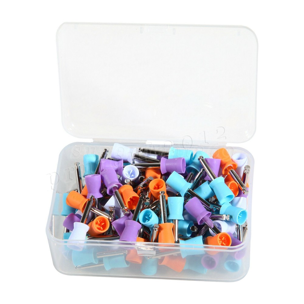 100PCS Mixed Dental Prophy Tooth Polishing Cups Latch Type Rubber Disposable