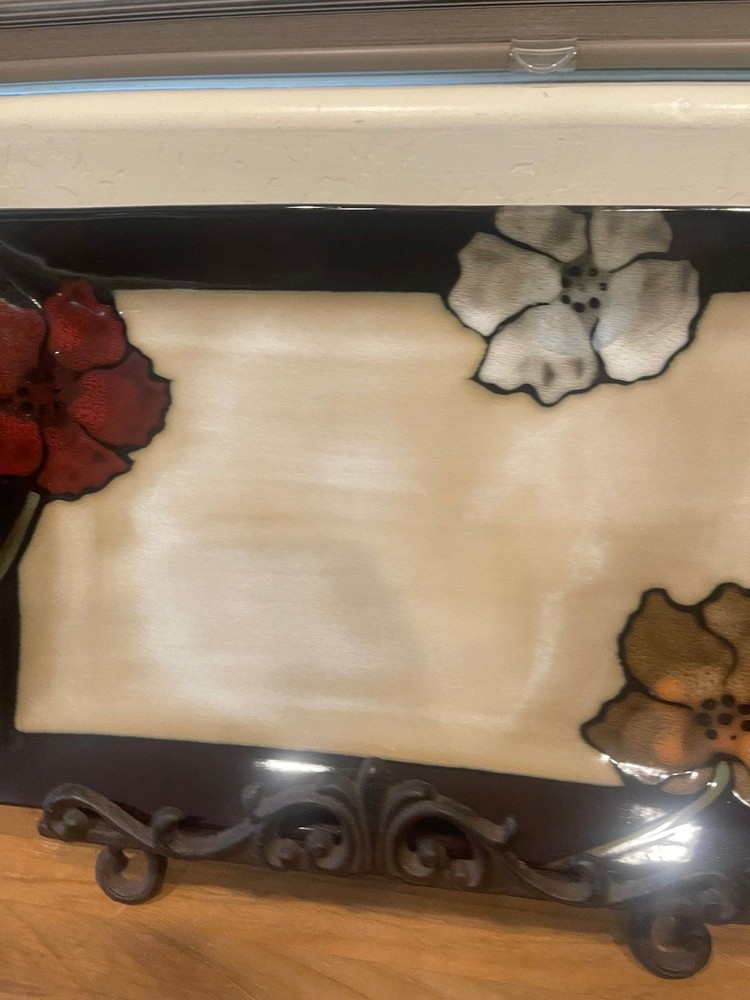 Pfaltzgraff Everyday Painted Poppies platter tray