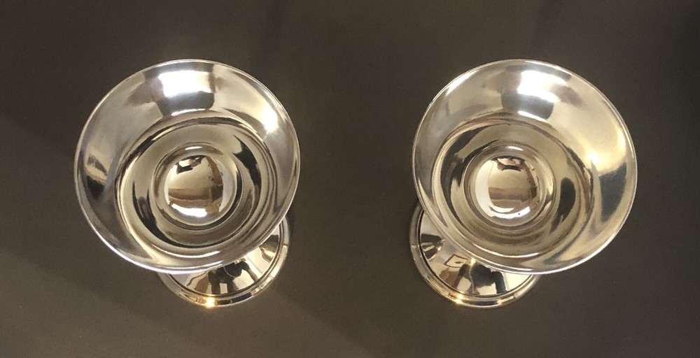 GORHAM Y237 SMALL EPNS SILVER GOBLETS, PAIR OF 2