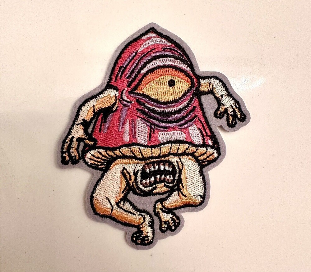 Trippy Magic Mushroom Man Iron On Sew On Patch 3”