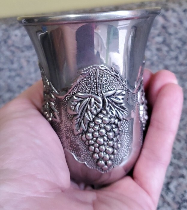 Kiddush Cup Grape Design 6 in Tall