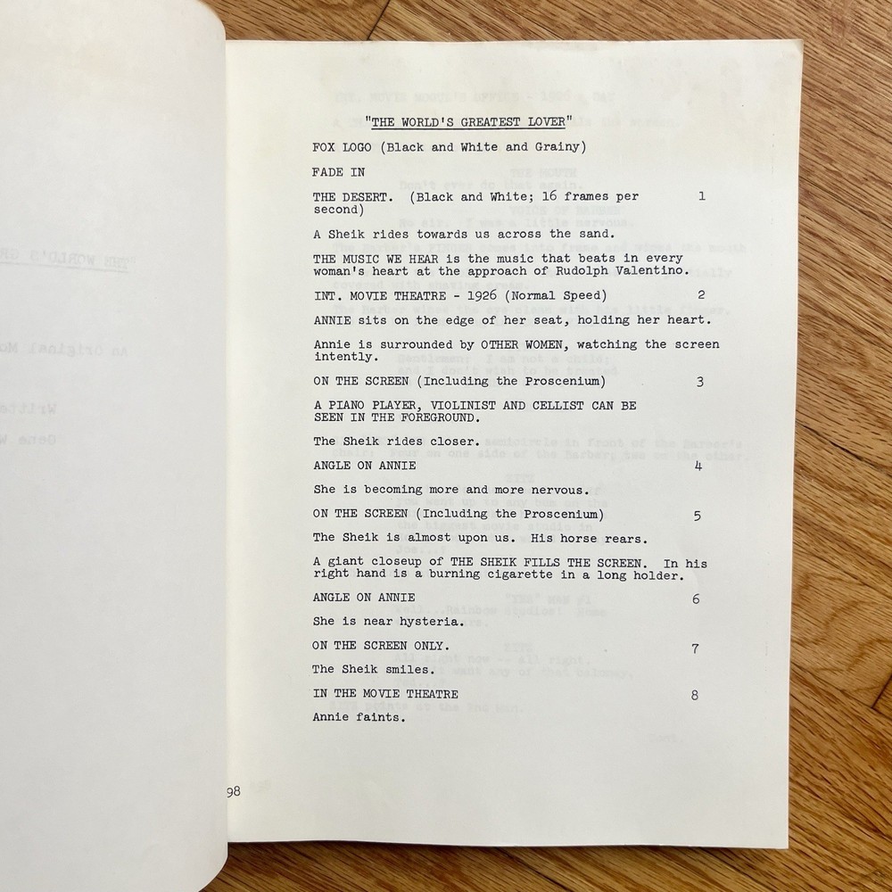 The World’s Greatest Lover by Gene Wilder 1977 Screenplay Script Fox