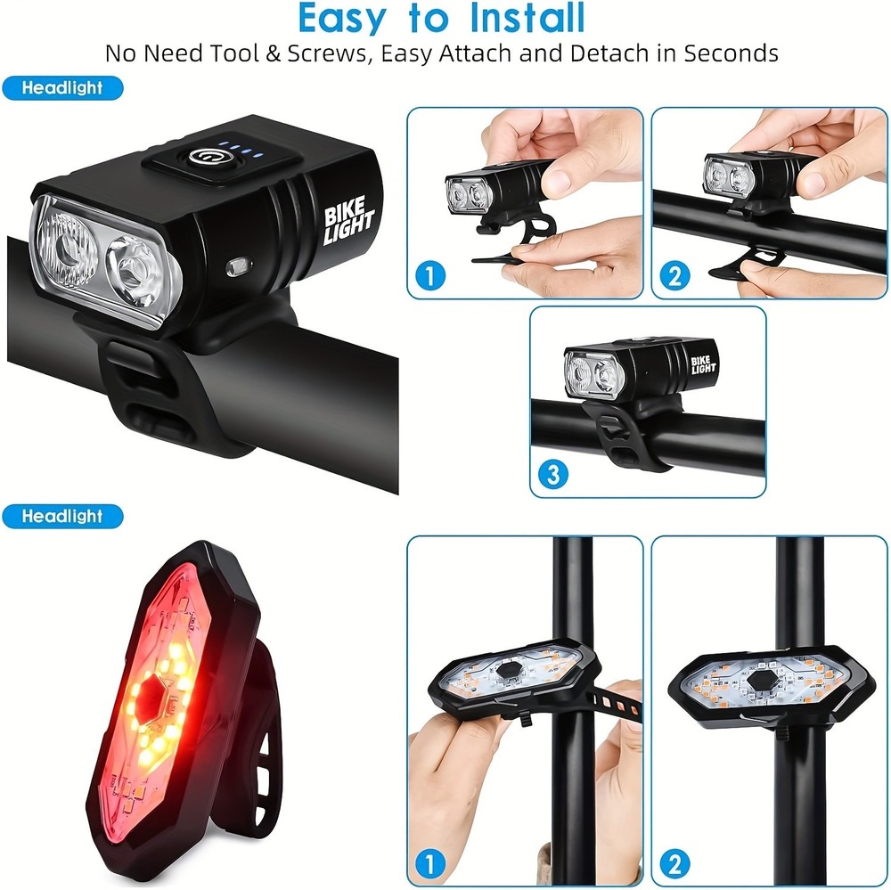 High - Brightness 3LED Bicycle Light Set with 6+5 Modes