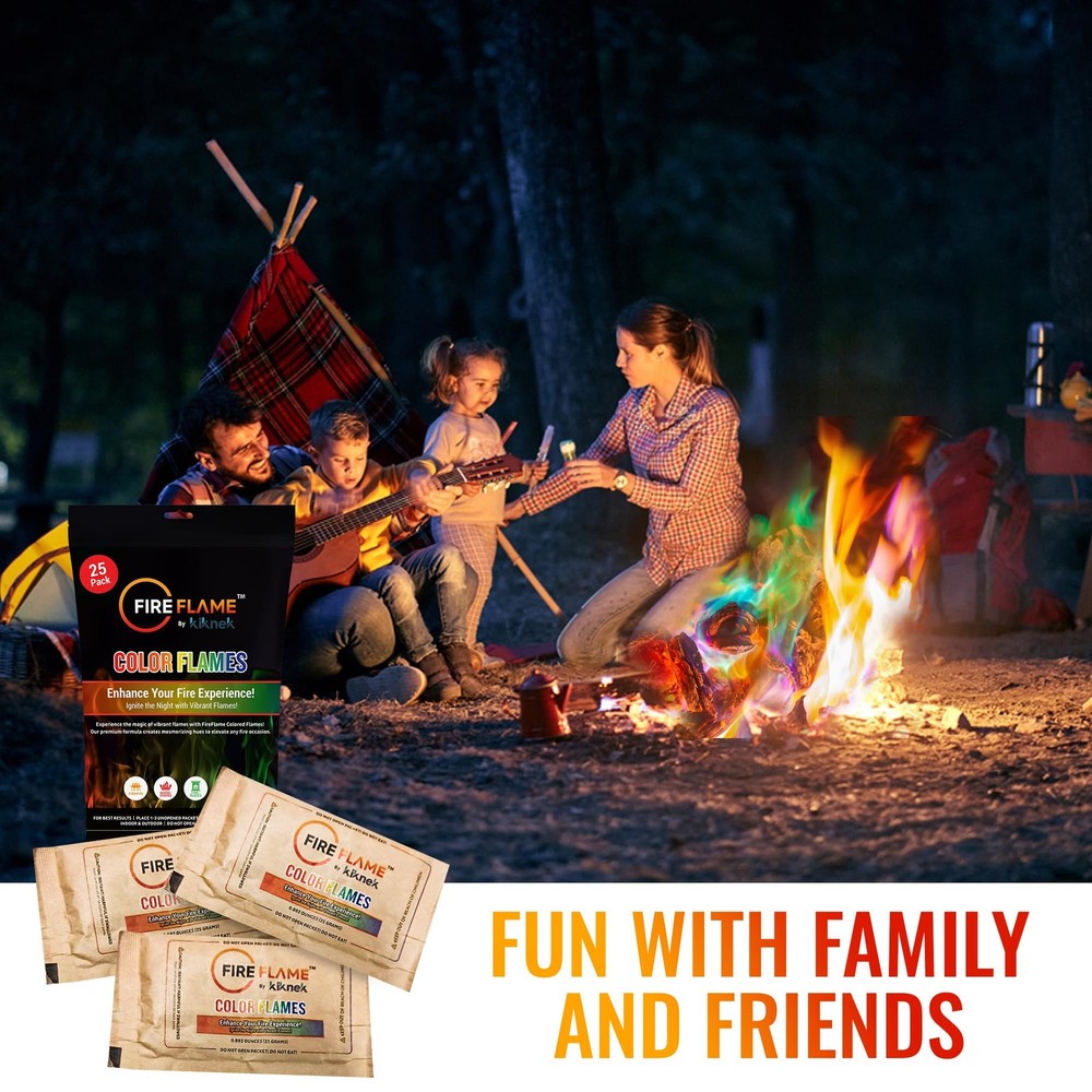 Fireflame Fire Color Changing Packets - Colorful Fire Flames Packets - 25 Pac...