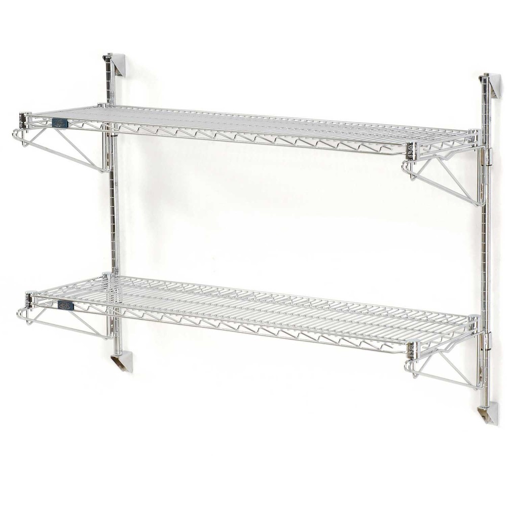 Nexel Wall Mount Wire 2-Shelf Starter Unit 42"W x 18"D x 34"H