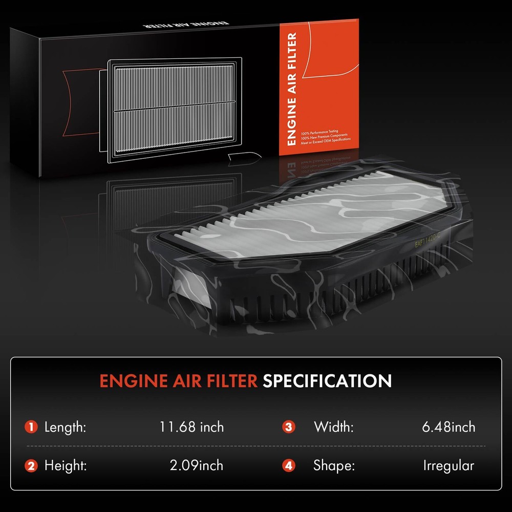 Engine Air Filter for Hyundai Genesis Coupe 2013-2014 L4 2.0L Rigid Panel Front