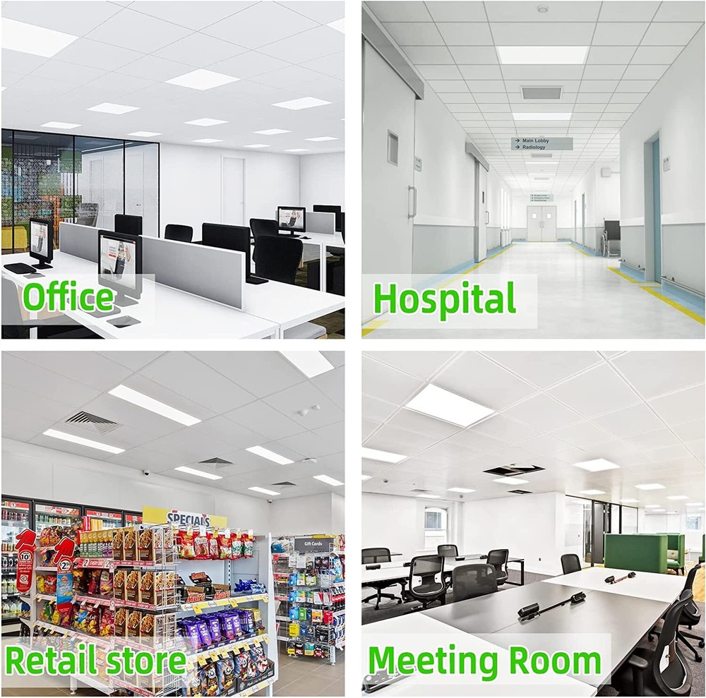 4PC,75W,2x4 LED Flat Panel Light Fixture 5000K White,Drop Ceiling Office Lights