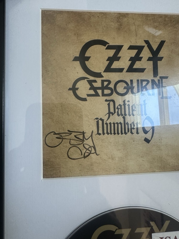 Ozzy Osbourne Signed Patient Number 9 CD INSERT FRAMED JSA COA Crazy Train Auto