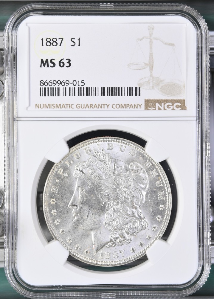 1887 Morgan Silver Dollar NGC MS-63