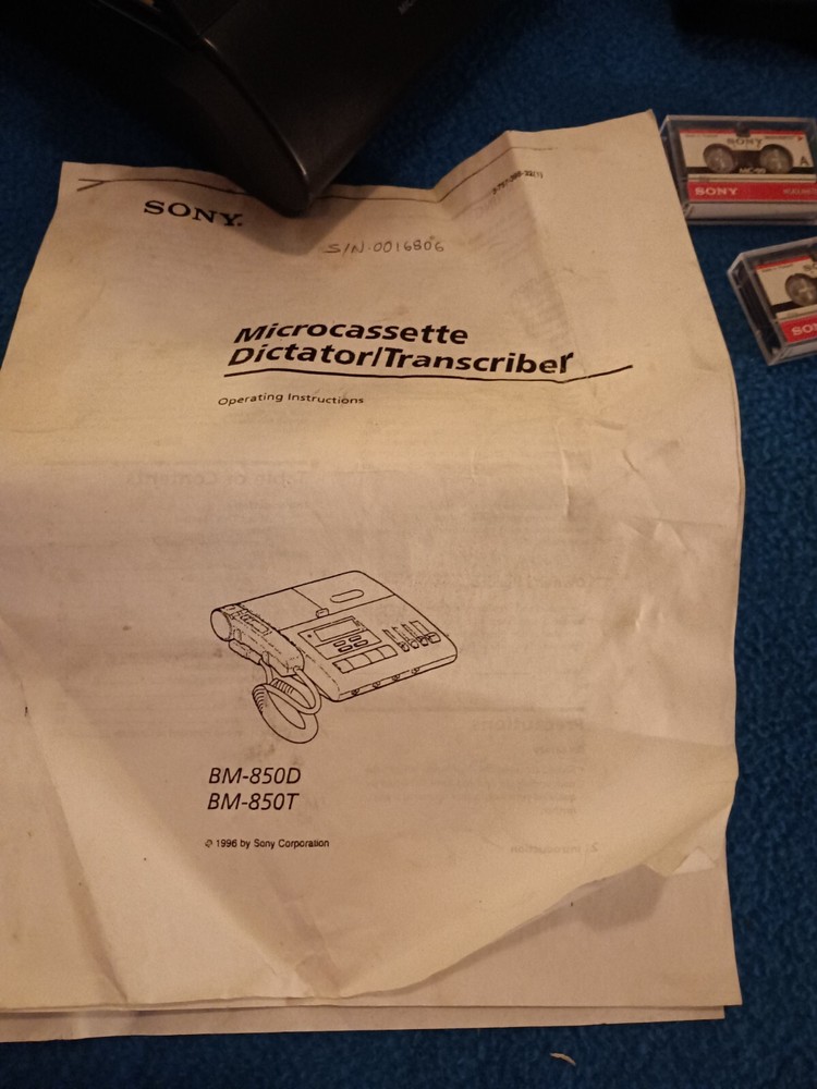 Sony BM 845 Dictator Micro cassette Transcriber Works!