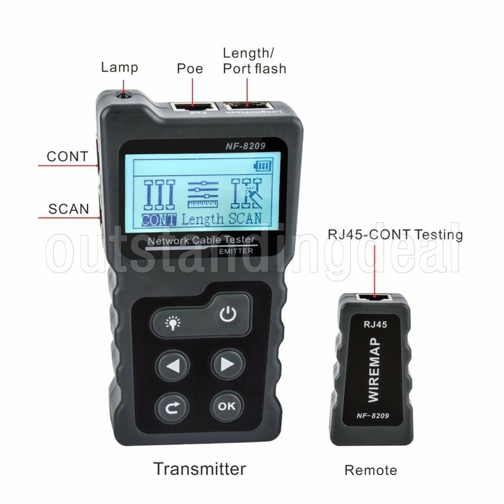 NF-8209 Cable Tracker Tester Network Cable Tester Tool Set For Testing CAT5 CAT6