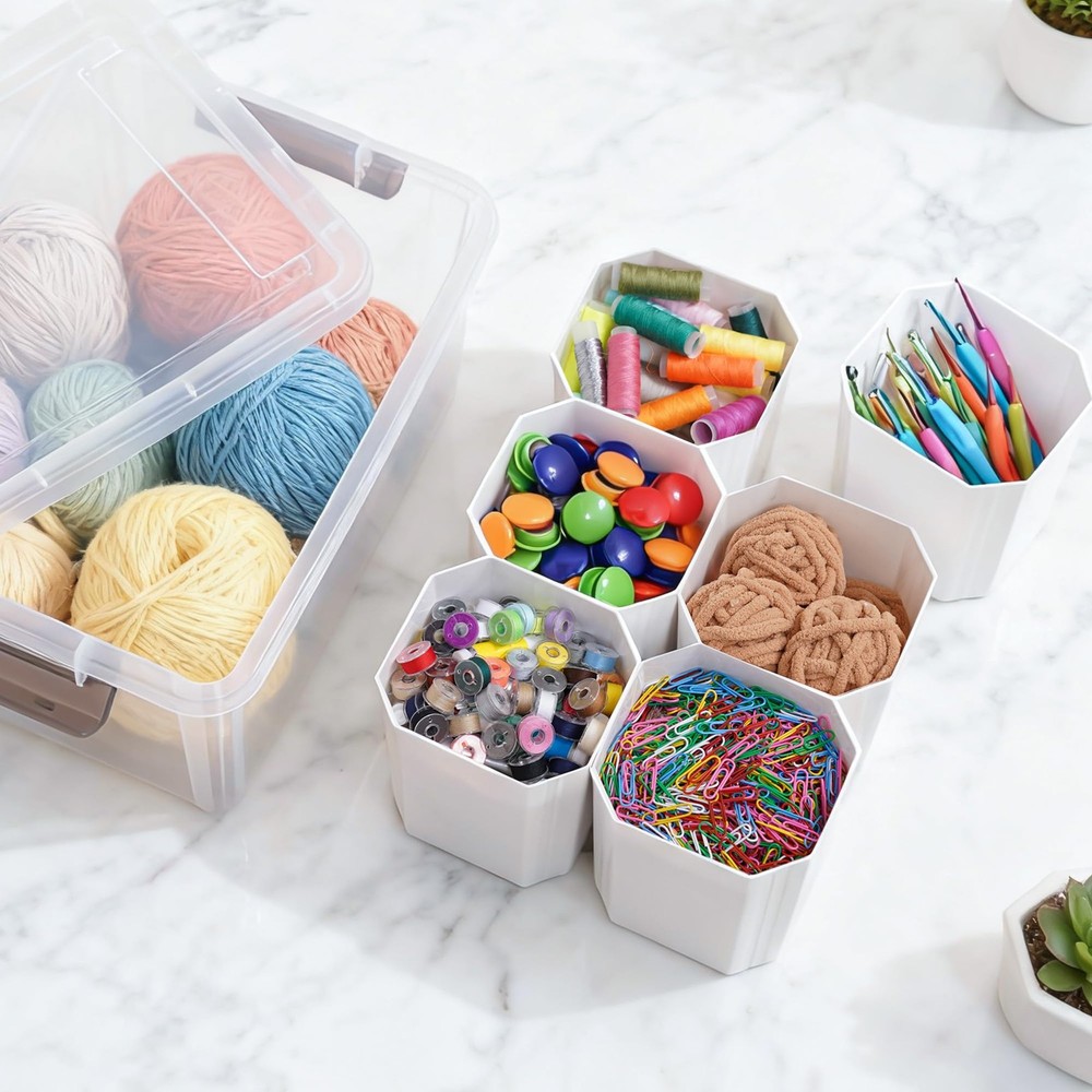 17 QT Plastic Storage Bins Clear Storage with Lids Multipurpose Stackable Sto...