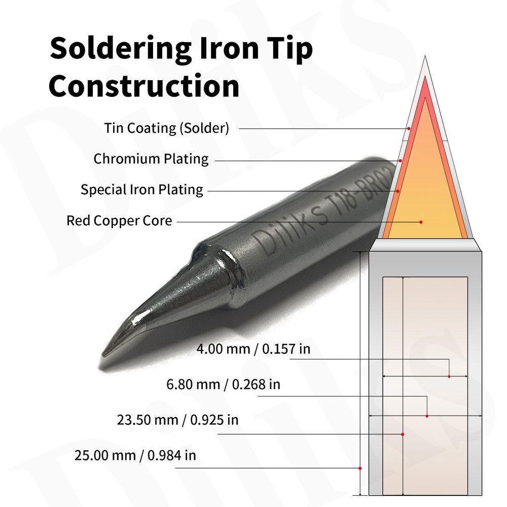 5-Pack Angled Soldering Iron Tips for HAKKO FX-888D FX-888 Models
