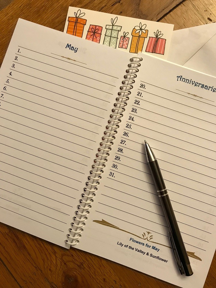 BIRTHDAY Book ANNIVERSARY ORGANIZER Planner Personalized Free