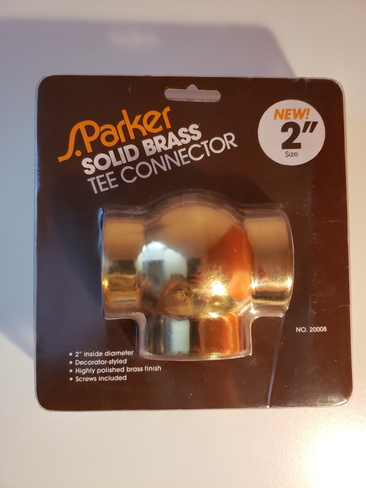 Solid Brass Ball Tee Connector 2 inch inside diameter bar tavern foot rail
