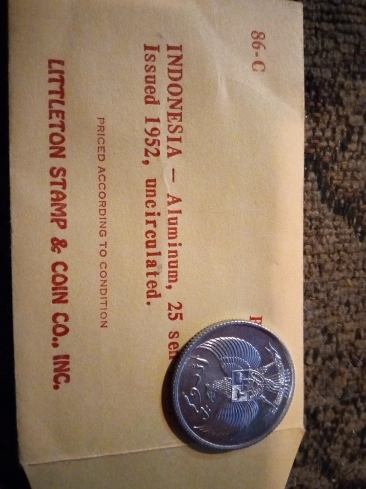 1952 Indonesia - 25 Sen Uncirculated