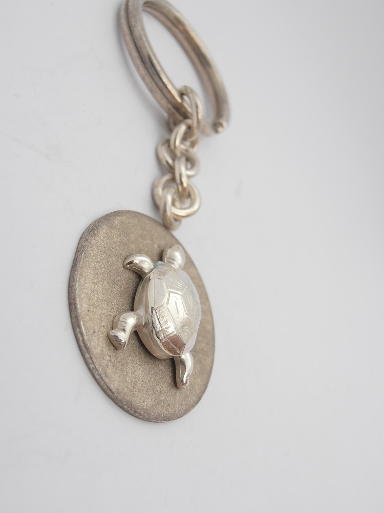 Turtle: 925 Silver Keychain - Reptile - Turtle -