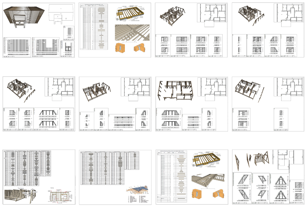 64’x50’ 2-Beds 3-Baths Charming A-Frame Architectural Build Plans PDF Download