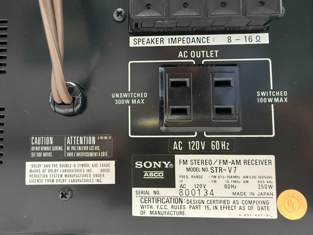 SONY STR-V7 RECEIVER