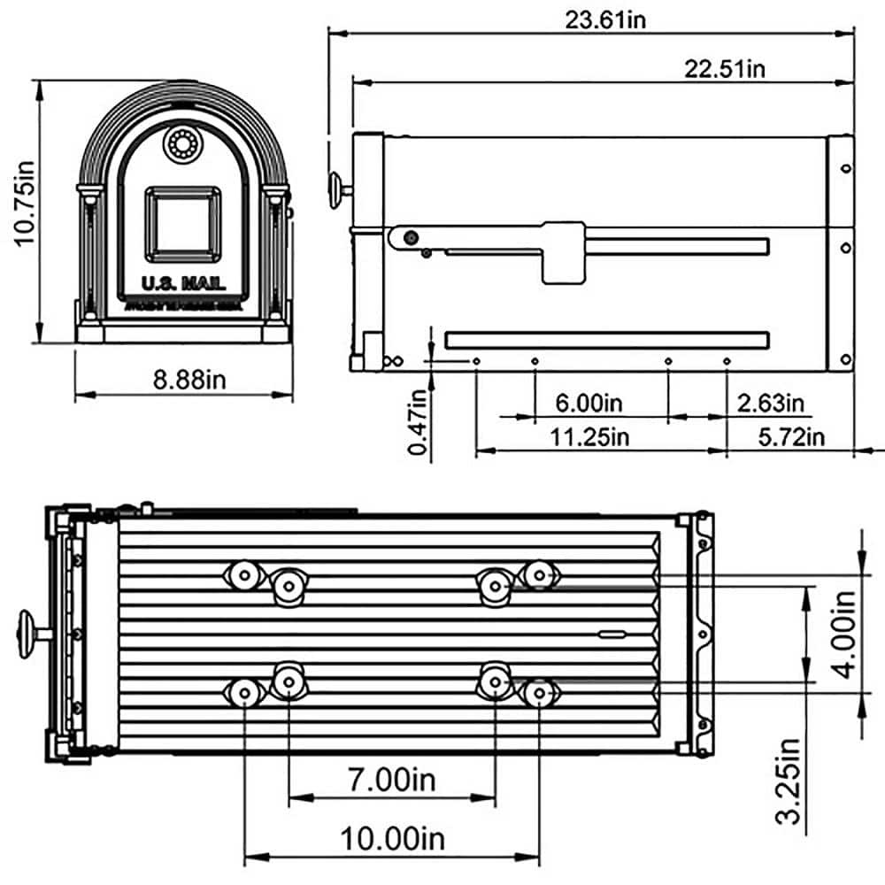 Architectural Mailboxes Garrison Venetian Bronze,Large, Steel,Post Mount Mailbox