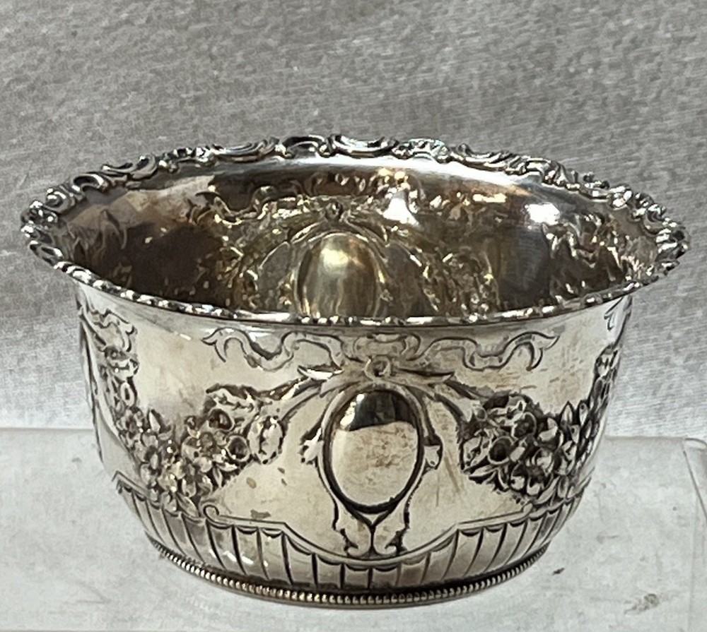 Gorham Sterling Floral Garland Candy Dish Monogram